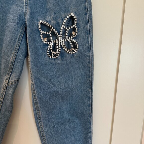 Area Embellished Butterfly Cutout Straight Jeans Sz 0 - SOLD OUT EVERYWHERE - Picture 2 of 12